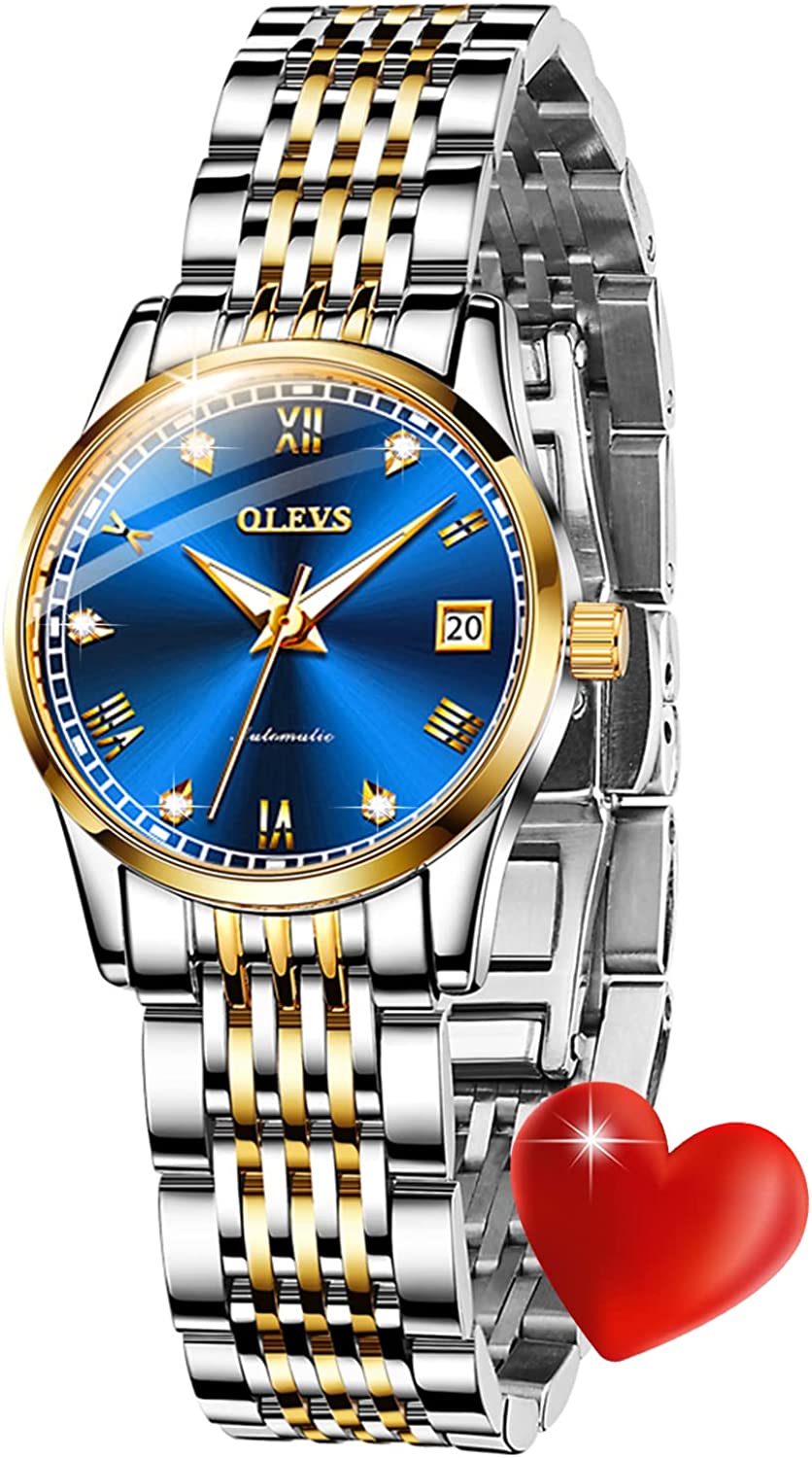 230816024002538_1 OLEVS Automatic Watches for Women Classic Diamond Ladies Self-Winding Wrist Watch Gold Stainless Steel Date Day Female Watch Gift - Image 1